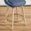 Tabouret de comptoir pivotant rembourré en lin de 26,8 po avec structure en bois massif-2026826564