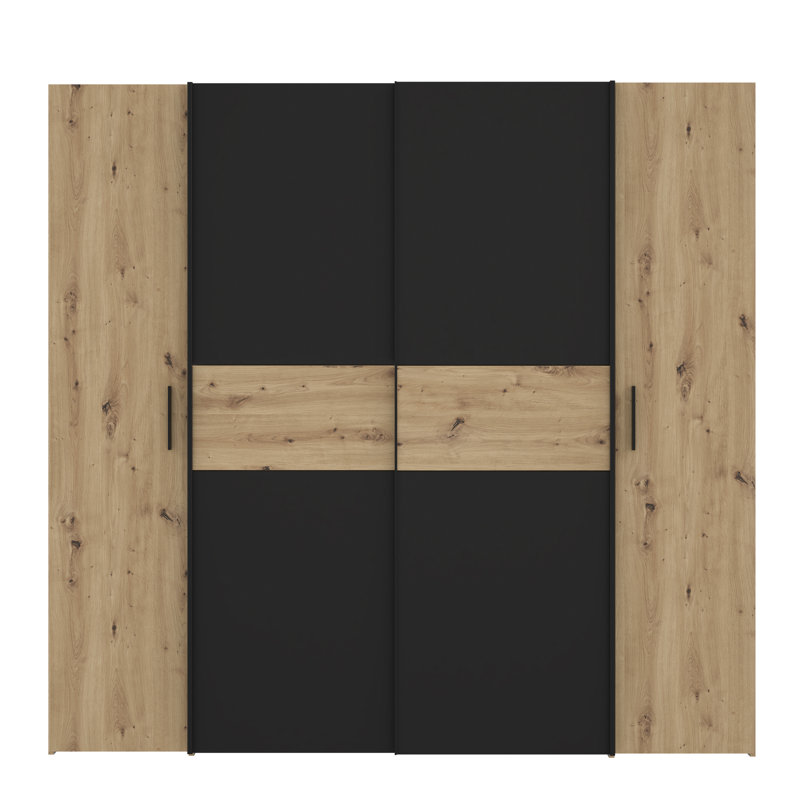 Koran 4 Door Manufactured Wood Wardrobe, Matte Black