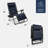  Oversized Padded Zero Gravity Chair, Folding Outdoor Patio Recliner W/ Side Tray - Navy Blue-1570599640
