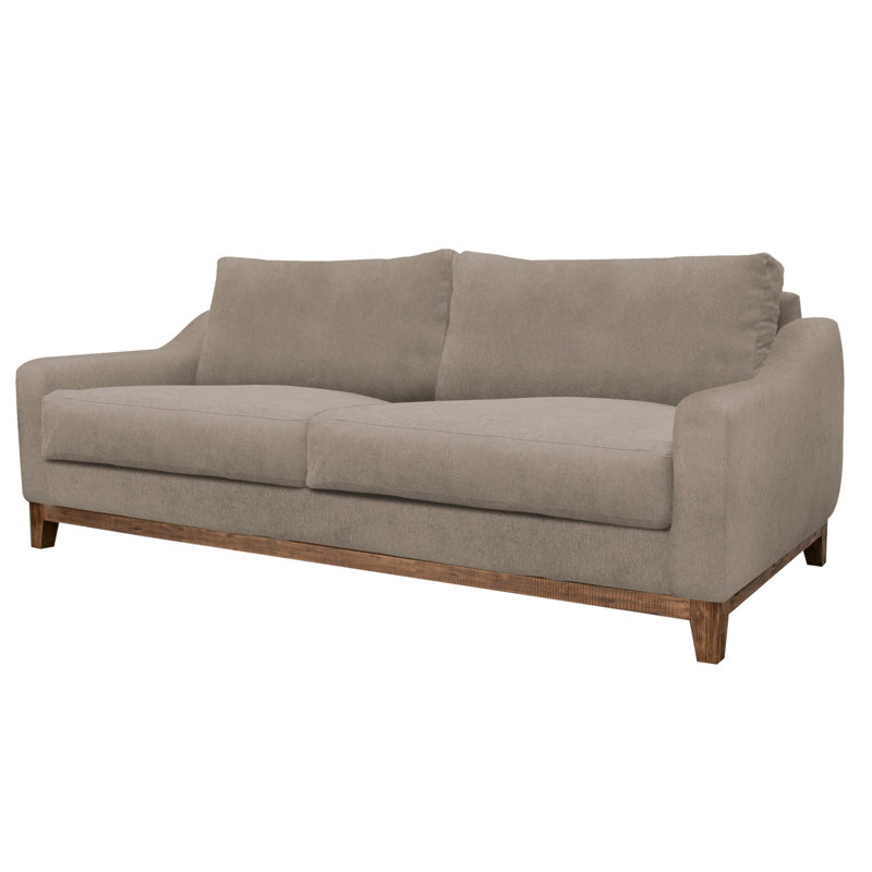 Structure et base en bois Disheka, canapé, H 38,5 po x l 62,25 po x P 35 po, Brown Polyester Blend
