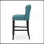 Ensemble de 2 tabourets de comptoir à oreilles capitonnés contemporains en tissu 31 po, sarcelle et brun foncé