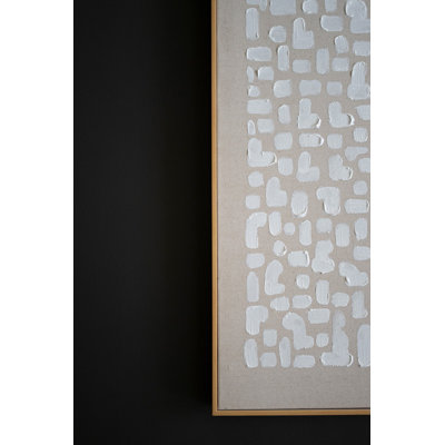  Art mural, peinture abstraite encadrée kaki et blanche