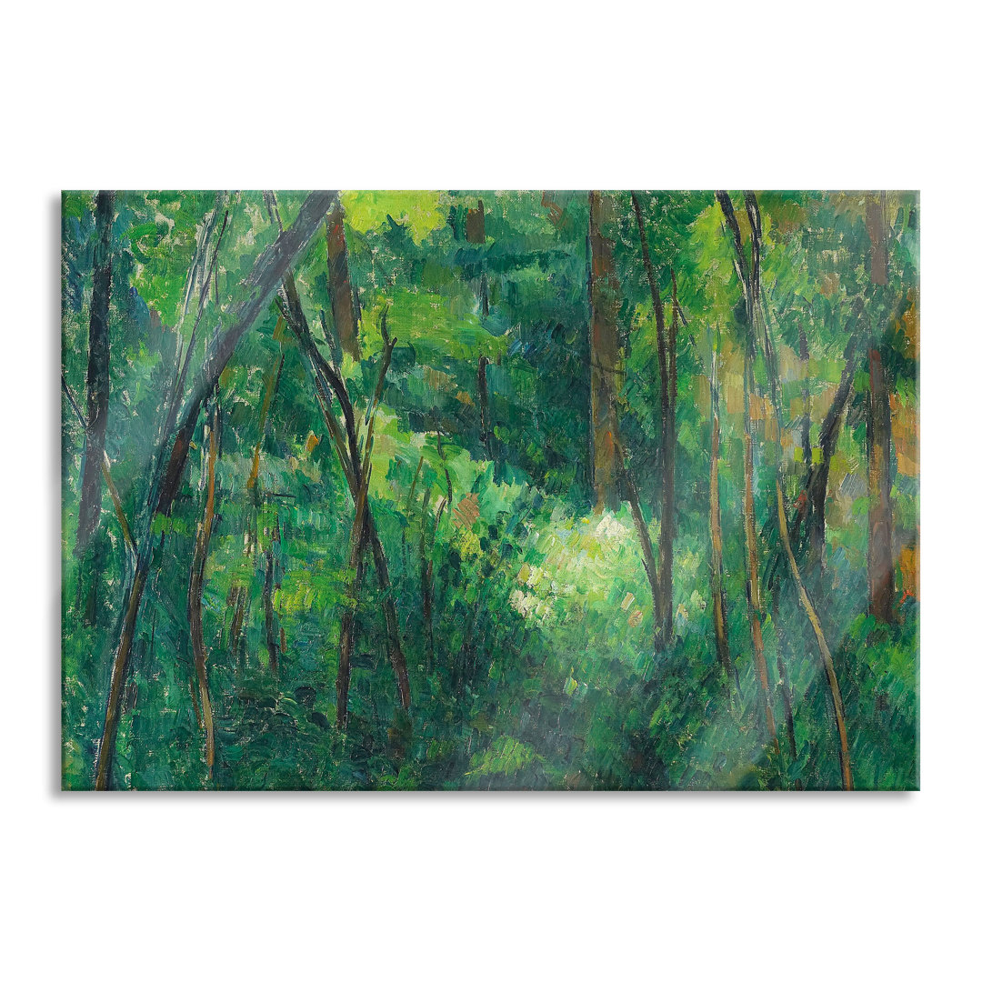 Glasbild Wiese in Giverny von Claude Monet