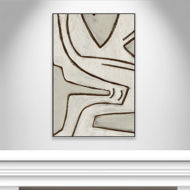 Line Work - Floater Frame Print on Canvas, 41.5" W x 61.5" H, Silver