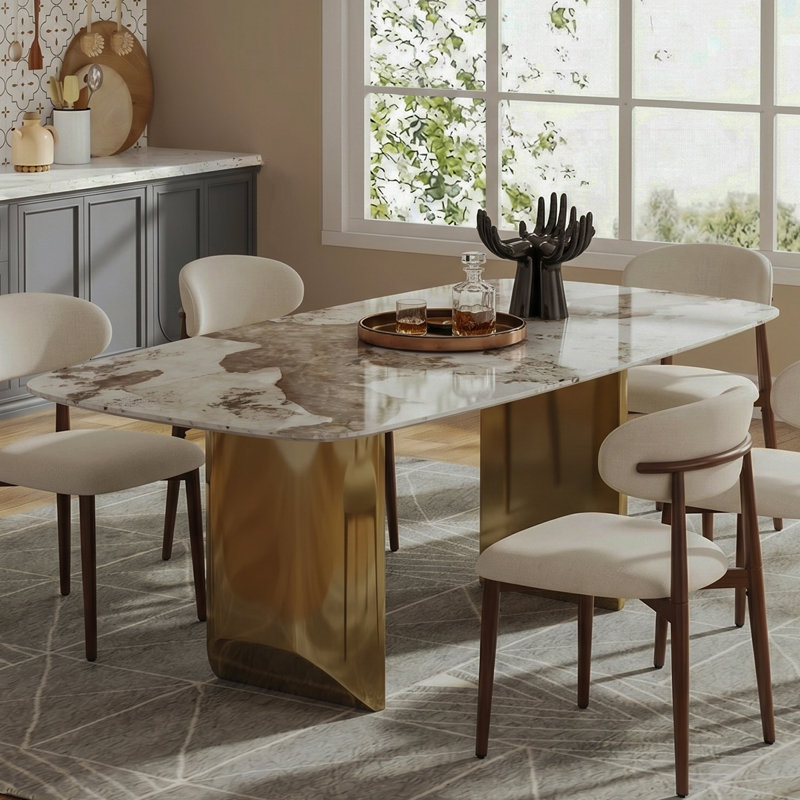 Table de salle à manger Wakenda, Doré, L 31,5 po x L 63 po