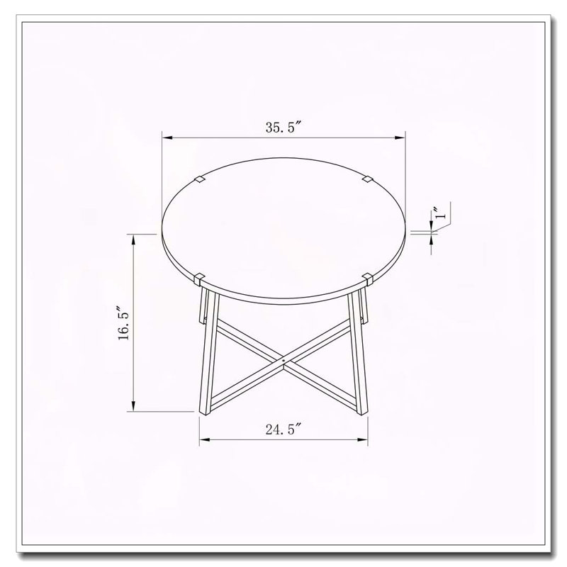Table basse ronde en bois d'ingénierie Heyer