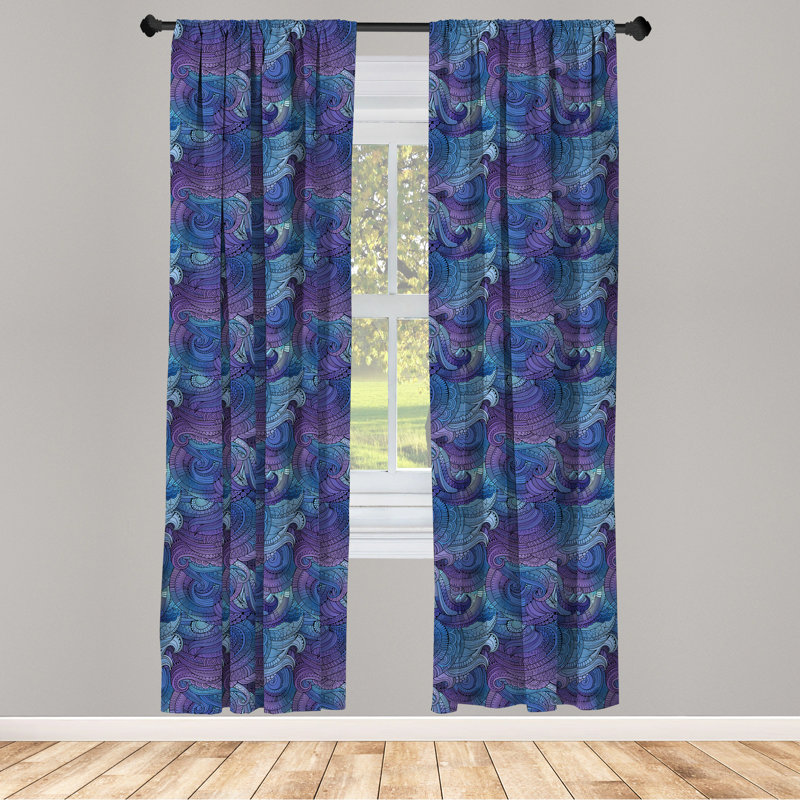 Abstract Semi-Sheer Rod Pocket Sliding Panel, 28" x 63"