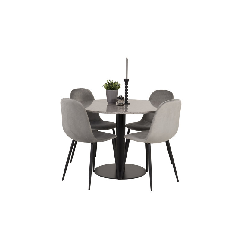 Withernsea 4 - Person Dining Set, Light Grey, Brown