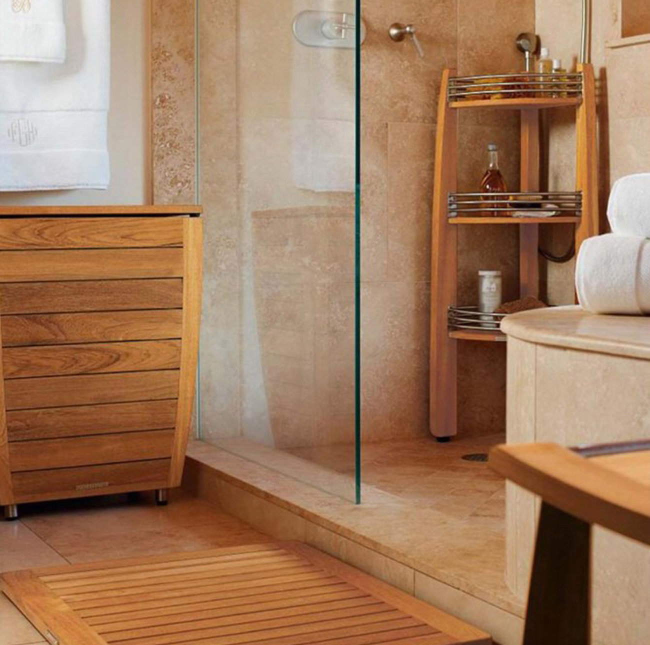 Millwood Pines Windcrest 30'' W Teak Shower Bench & Reviews Wayfair