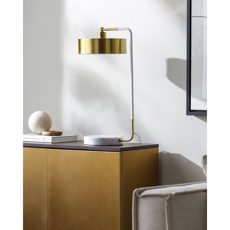 Hiltonia Iron Novelty Lamp, Gold/White