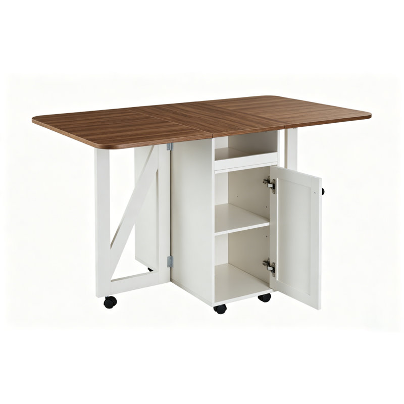 Foldable dining table, Brown / Beige