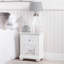 Dunston 2 Drawer Bedside Table, 62cm Storage Cabinet Nightstand with Mirrored Tabletop