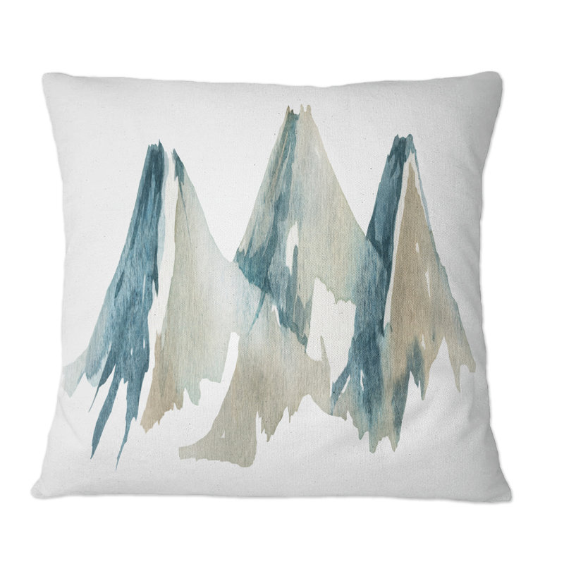 Coussin Blue High Mountain Range I - Traditional, 18 po x 18 po