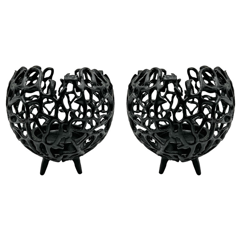 Porte-votives de table en aluminium H 6 po, H 6 po x l 6 po x P 6 po, Noir