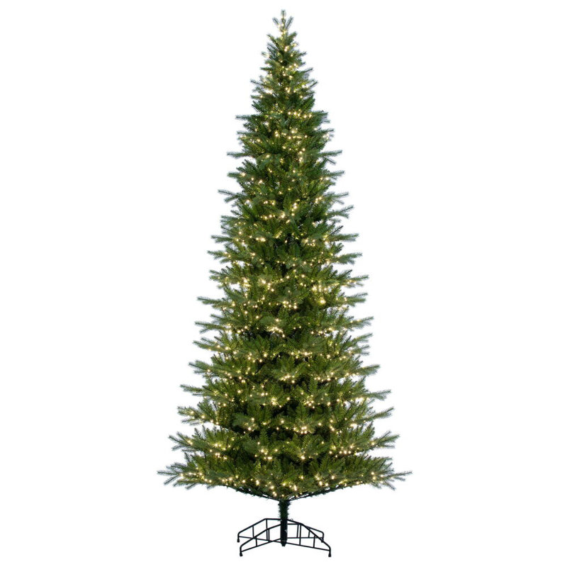 Vickerman Balsam Spruce Slim Artificial Christmas 12' H Lighted Artificial Spruce Christmas Tree