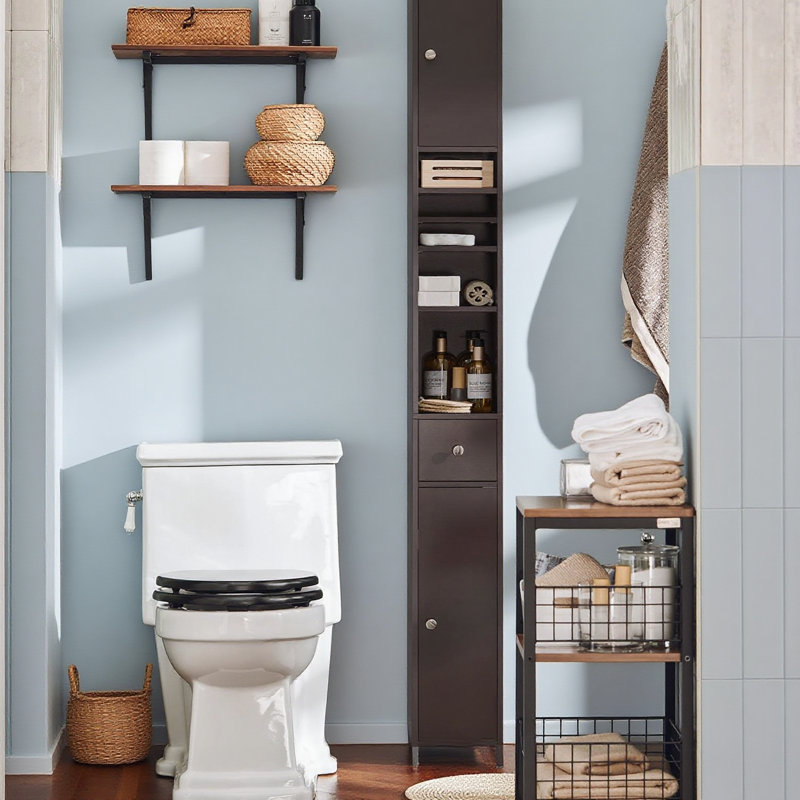 Munford Freestanding 20cm W Linen Cabinet, Brown