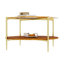Table basse ronde moderne dorée double couche + verre trempé + rangement et décoration + 32,28 po de diamètre + couleur or-2100850023