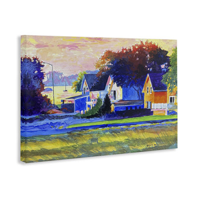 Vibrant Gloucester Houses Canvas Wall Art, design by Greg Gorham