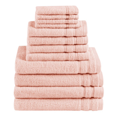 400 GSM Essential Bundle Blush 100% Cotton Quick Dry Super Soft 12-Piece Towel Set
