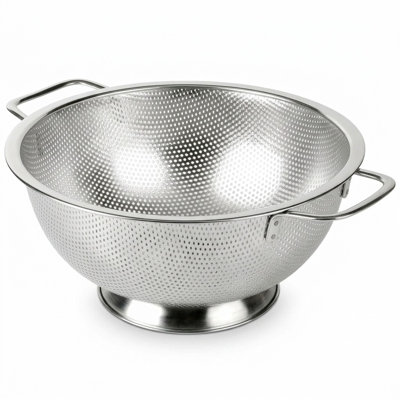 5-Quart Stainless Steel Kitchen Colander, Fast Draining & Rust Resistant