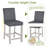 5 Piece Counter Height Table Set, Wooden Kitchen Table Set With Square Table And 4 Upholstechairs, Counter Height Dining Table With Crystal Decoration And Chair Set