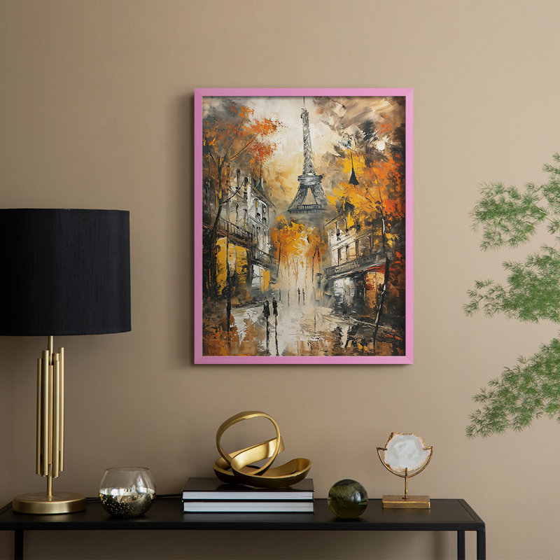 «LANDSCAPES Series CCCCLXXI», reproduction encadrée - bois massif, Rose, H 30 po x l 24 po