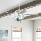 52" Whittier 5 - Blade Standard Ceiling Fan with Pull Chain and Light Kit Included