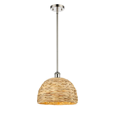 Malaga Woven Rattan 1 Light Stem Hung Pendant
