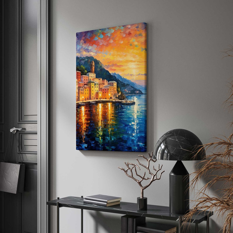 Côte d'Amalfi, Italie au crépuscule V3, H 30 po x l 18 po x P 1 po