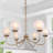 Shena 6 - Light Classic/ Traditional Gold Frosted Shade Chandelier ETL Certified