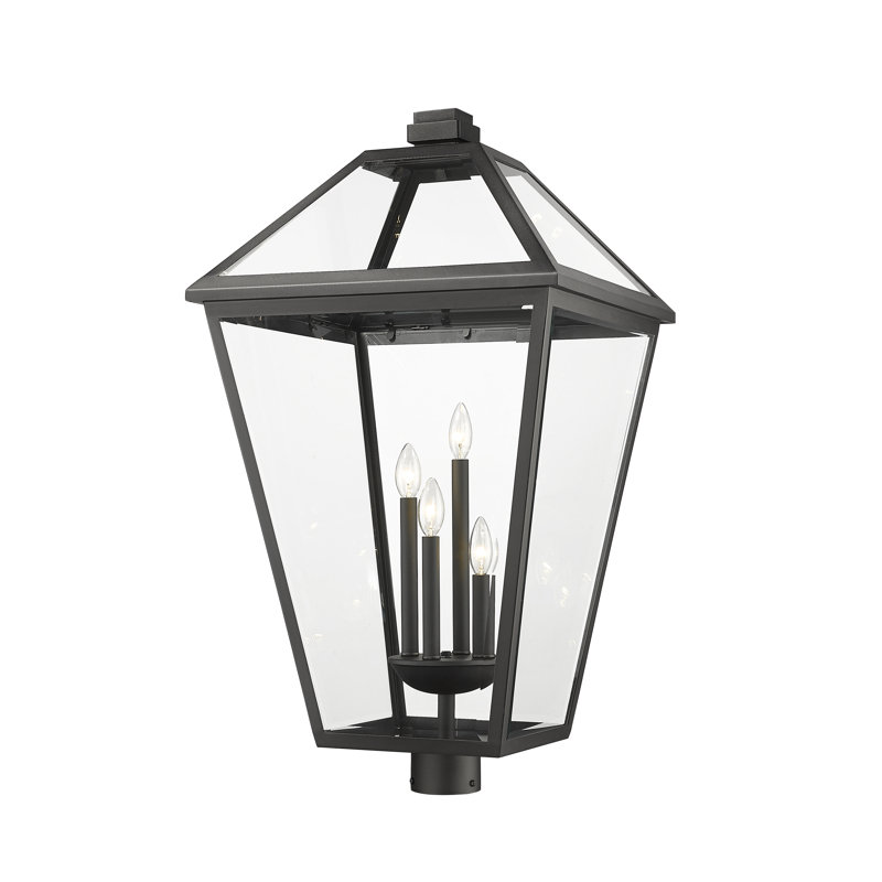 Luminaire d'extérieur 4 lumières Injum, Noir, Biseauté, H 34,25 po x l 19,25 po x P 19,25 po