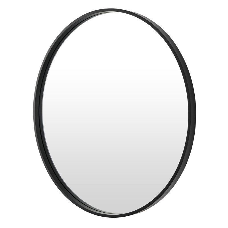 Miroir de salle de bain rond, Noir, 24 po x 24 po