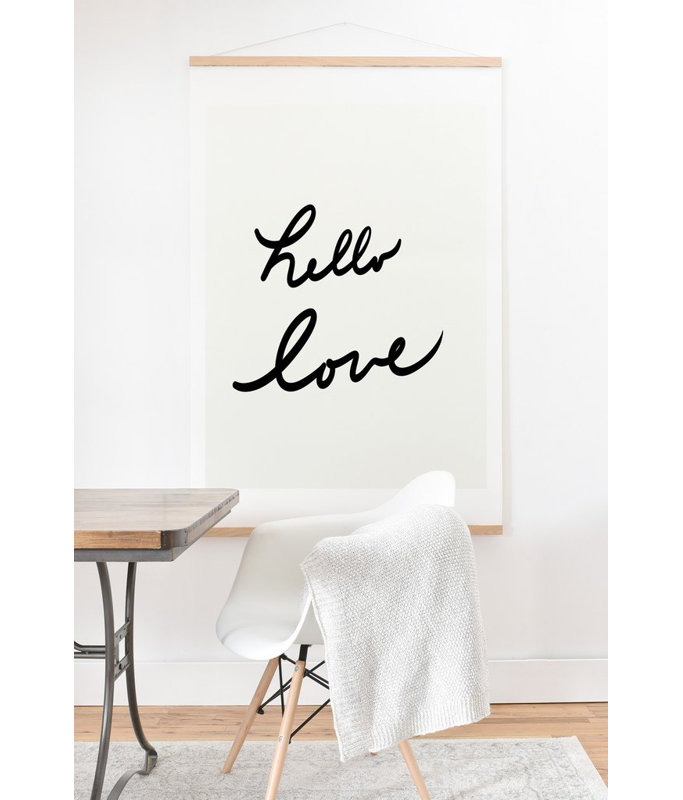 " Hello Love On White ", 12" H x 12" W x 0.5" D, Poster
