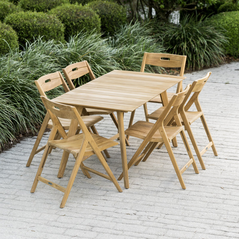 Outdoor 7 - Piece Teak Dining Set