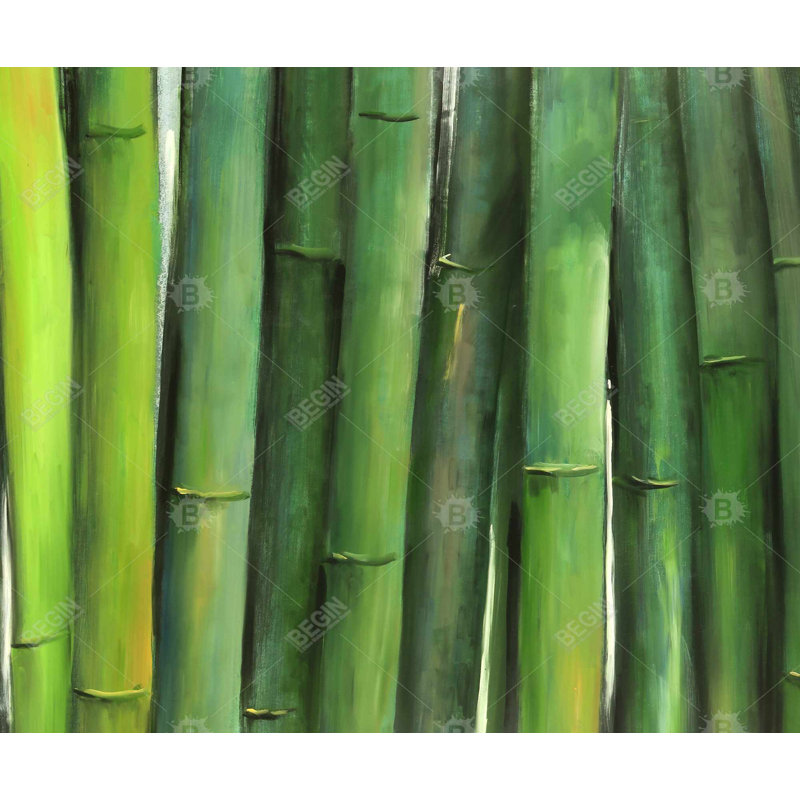 Bambou vert - Toile verte hyperréaliste pour la décoration intérieure