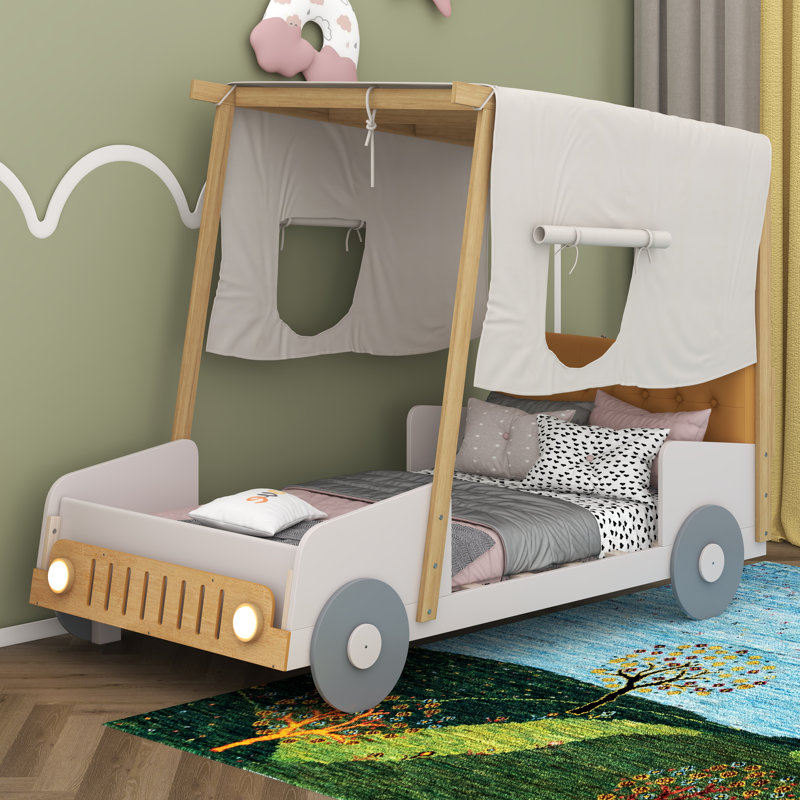 Lit voiture simple avec coussin Jaidie, Simple