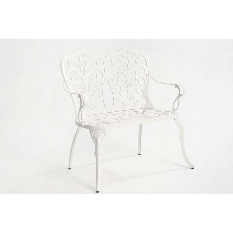 Mobilier d'extérieur en aluminium coulé avec rosette de jardin, Blanc