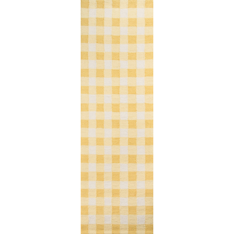 Zager Hand Hooked Plaid Indoor Rug, Runner 2'3" x 7'6"