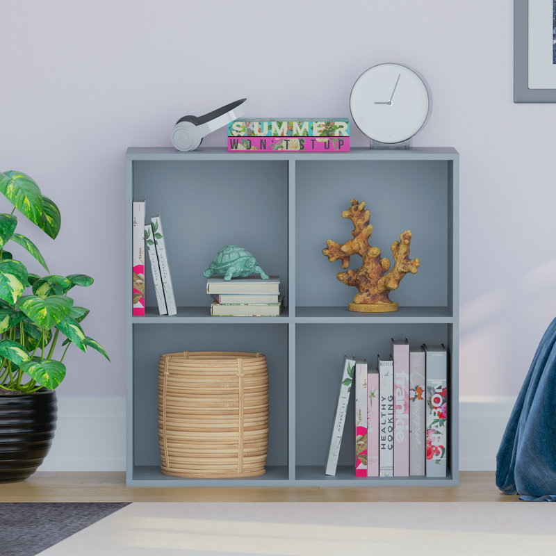 Oreland Cube Bookcase, 64.5cm H x 65cm W x 29cm D, Grey