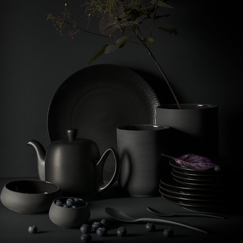 Bahia Sandstone Salad Bowl, Black