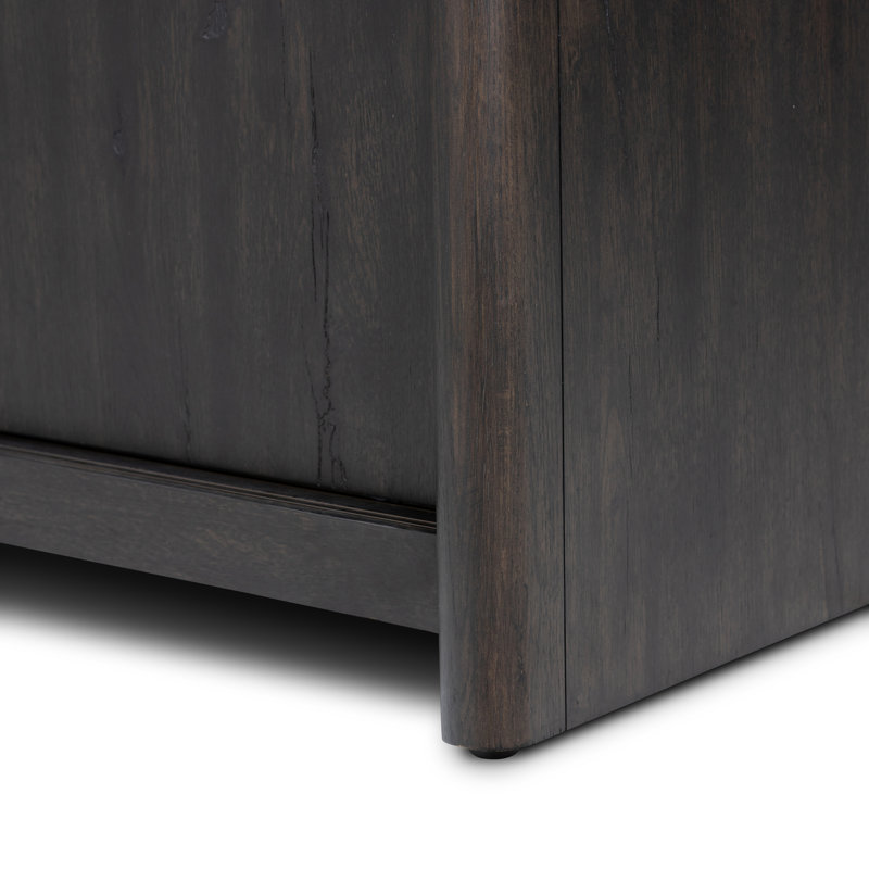 Laredo TV Stand - Smoked Black Veneer, Dark Gray