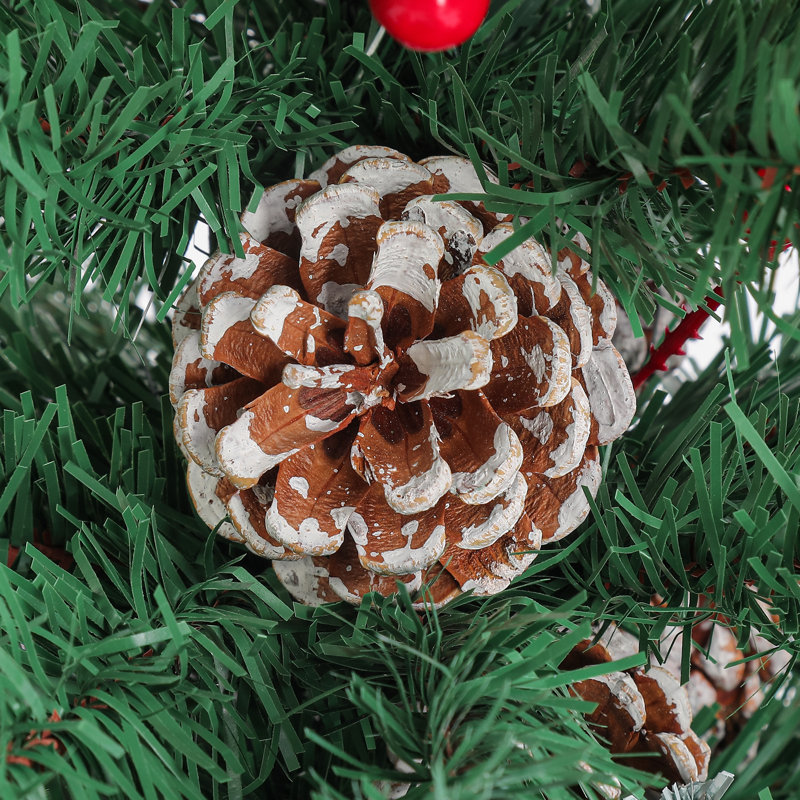 Sapin de Noël artificiel pré-illuminé de 1,80 m avec 150 lumières DEL, entièrement en PVC avec 750 extrémités de branches et support métallique pliable