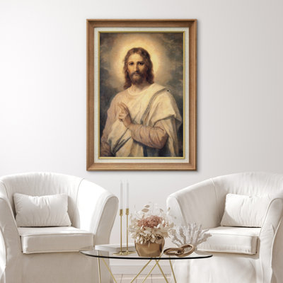 Portrait de Jésus, œuvre d'art spirituelle chrétienne, impression sur toile encadrée