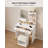 Dressing Table with Adjustable LED Lights, Rechargeable AC Socket and USB Port, Vanity Makeup with Soft Dressing Stool, 2 Drawers, Open Organisers, for Bedroom, Cloakroom