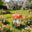 Sculpture de jardin de champignon enchanteur | Statue de conte de fées en résine résistant aux intempéries