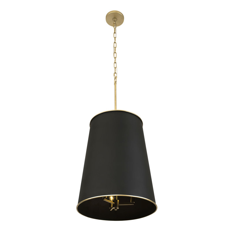 Luminaire suspendu 9 lumières Coco, Noir mat / or français, Noir mat