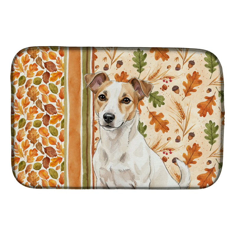 Tapis blanc et brun clair Jack Russell Terrier Heirloom