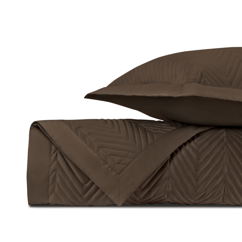 Charleston Egyptian Certified Cotton Quilt, King Quilt, Chocolate