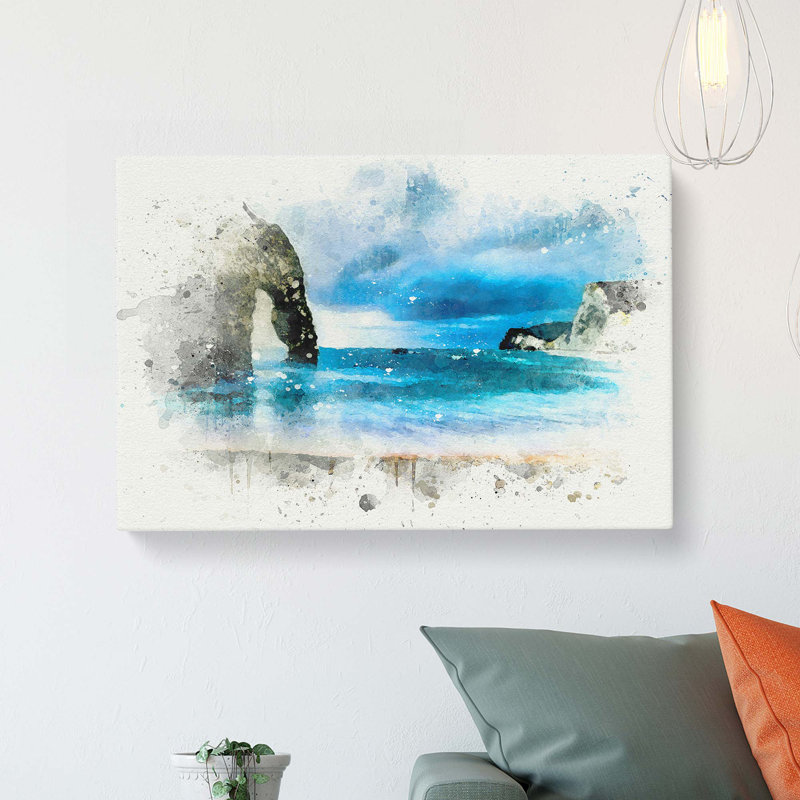 Durdle Door Cliffs in Wareham in Abstract - Wrapped Canvas, 50cm H x 76cm W x 3cm D