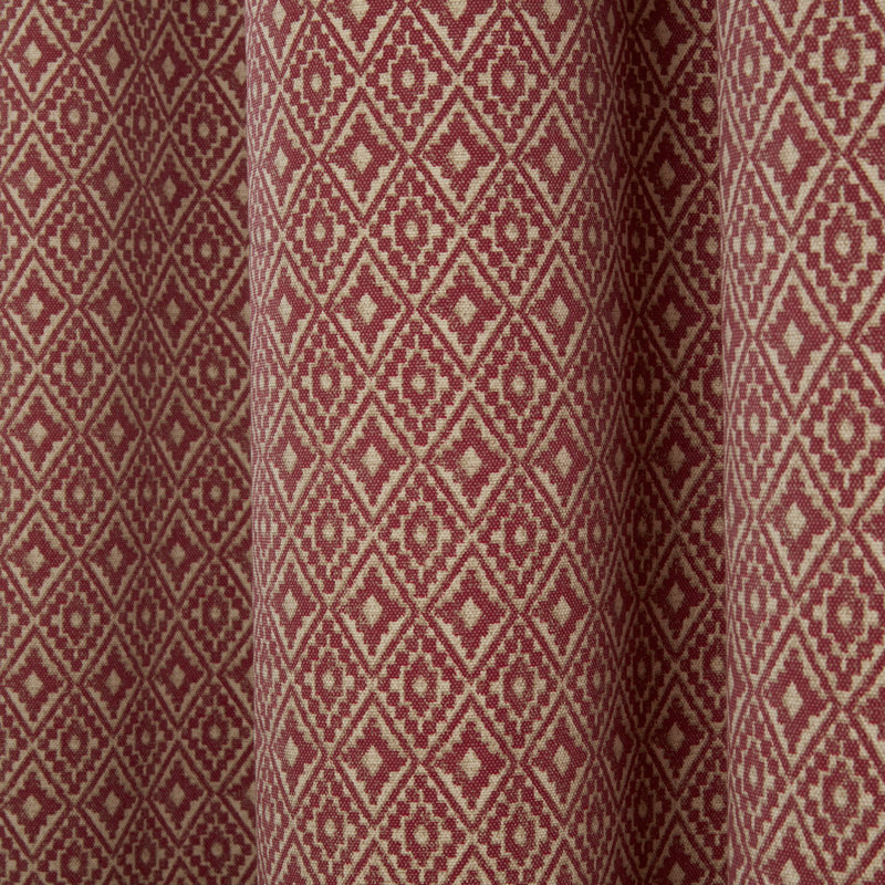 Wilks Semi Sheer Curtain Pair, Red, 117 W x 229 D cm